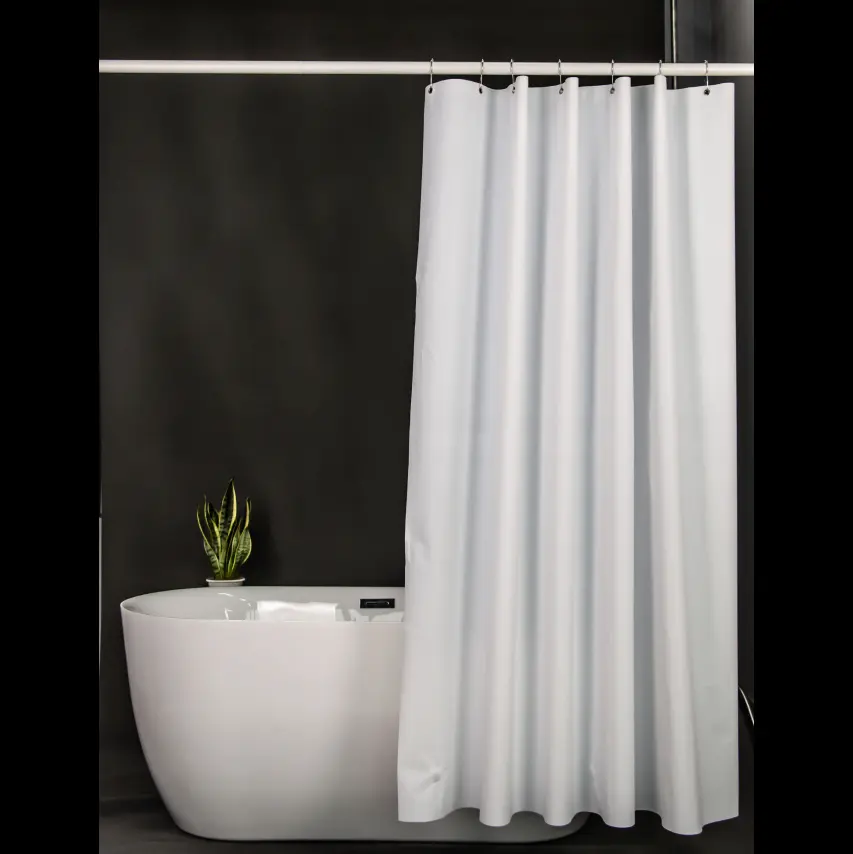 Waterproof White Shower Curtain Liner - PEVA Lightweight Plastic Shower Liner with 3 Magnets, Shower Curtains for Bathroom, 72" x 72", White